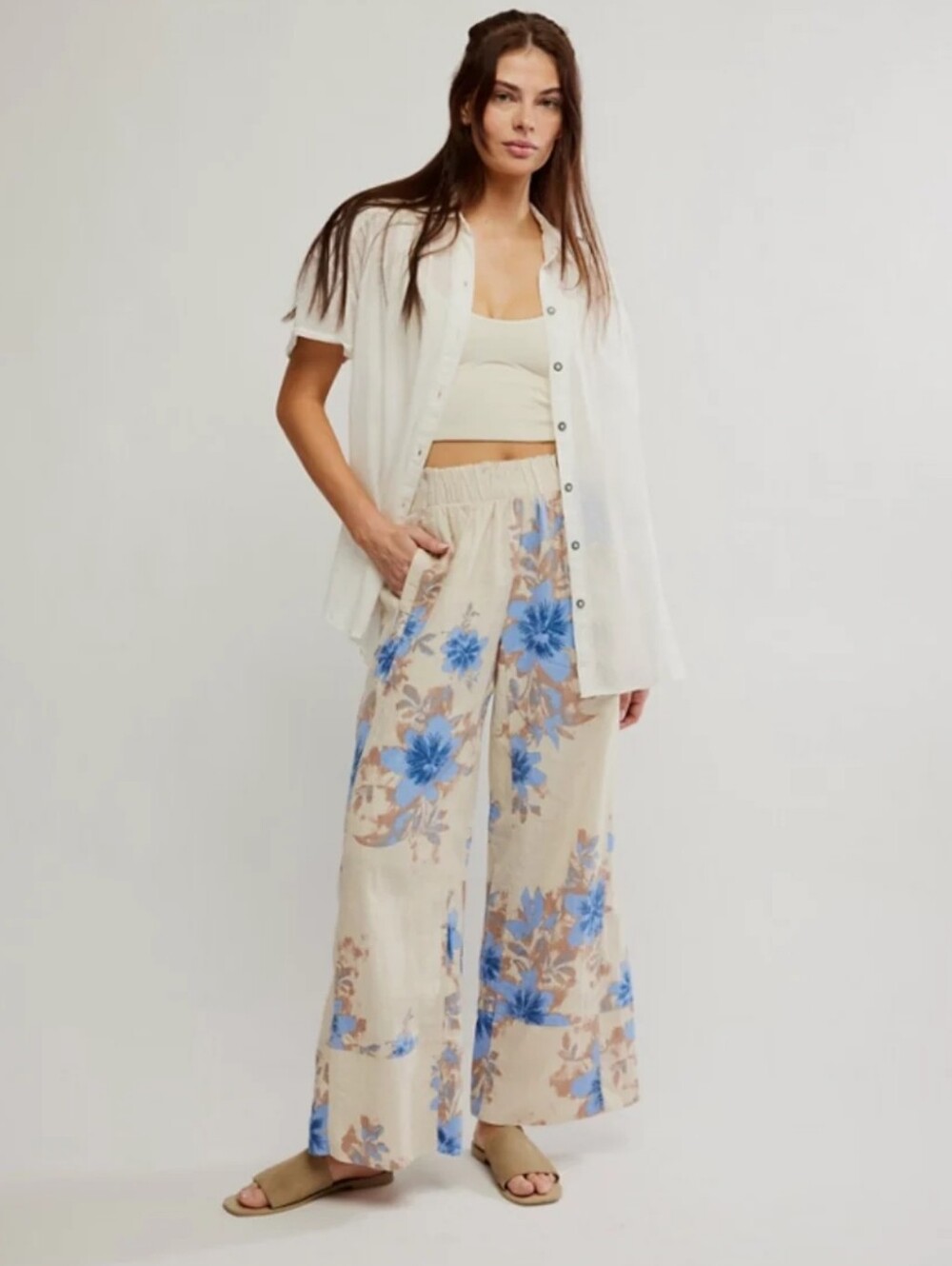 NWT Linen Free People Day's End Pant Oversized